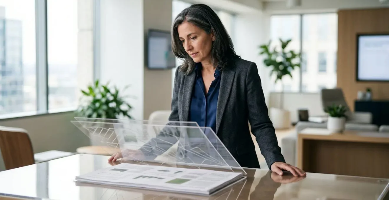 Professionnel analysant sa stratégie d'assurance face à des risques diversifiés