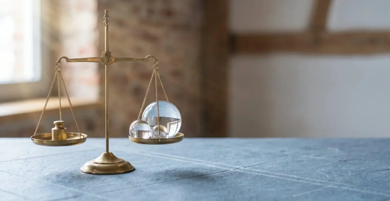 Concept visuel illustrant la décision financière pour une assurance de prêt immobilier avec économies potentielles