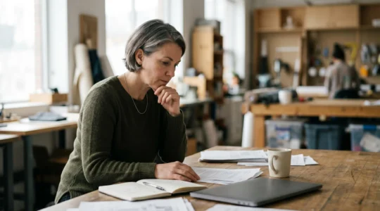 Professionnel réfléchissant aux choix de protection pour son entreprise face aux risques financiers
